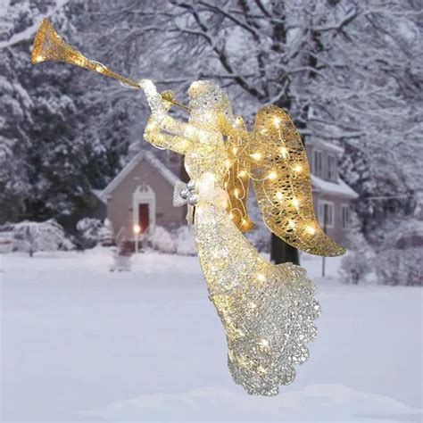 outdoor christmas angel with trumpet|lowe's christmas decorations outdoor angels.